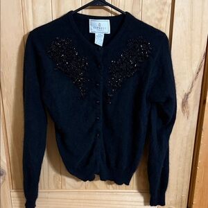 Express Tricot Women's Elegant Black Cardigan button up